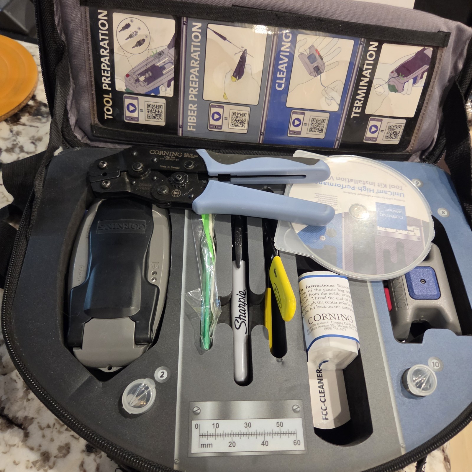 Corning Unicam Connector Tool Kit TKT-UNICAM-PFC  +FC-6S SEE  pictures 