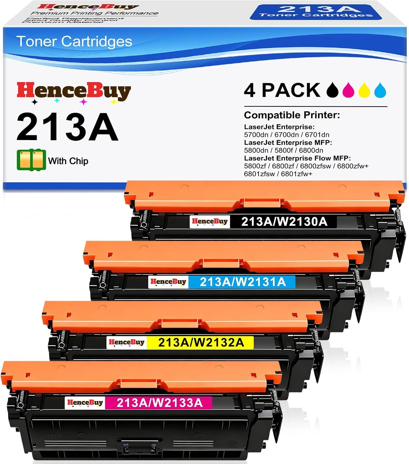 Toner Cartridge for HP 213A W2130A Color LaserJet Enterprise 5700/5800/6700/6800