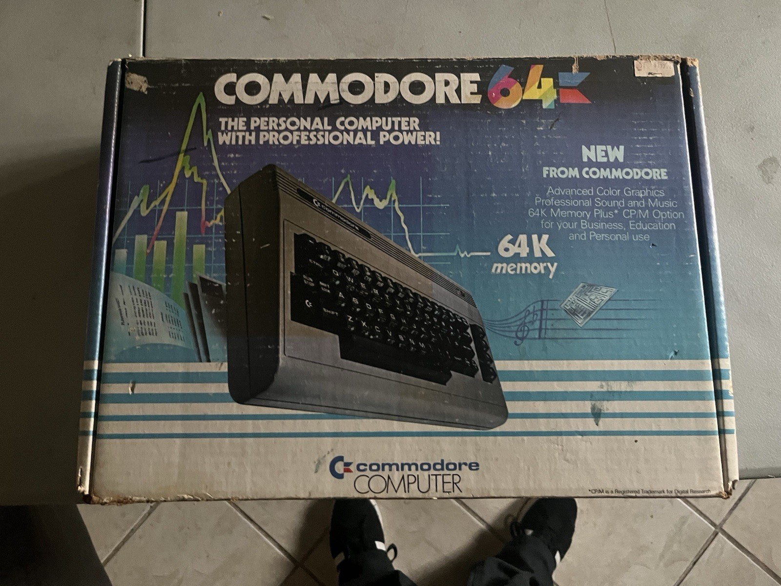 US Spec Commodore 64 Computer Original Box w/ Cables and Power Supply untest