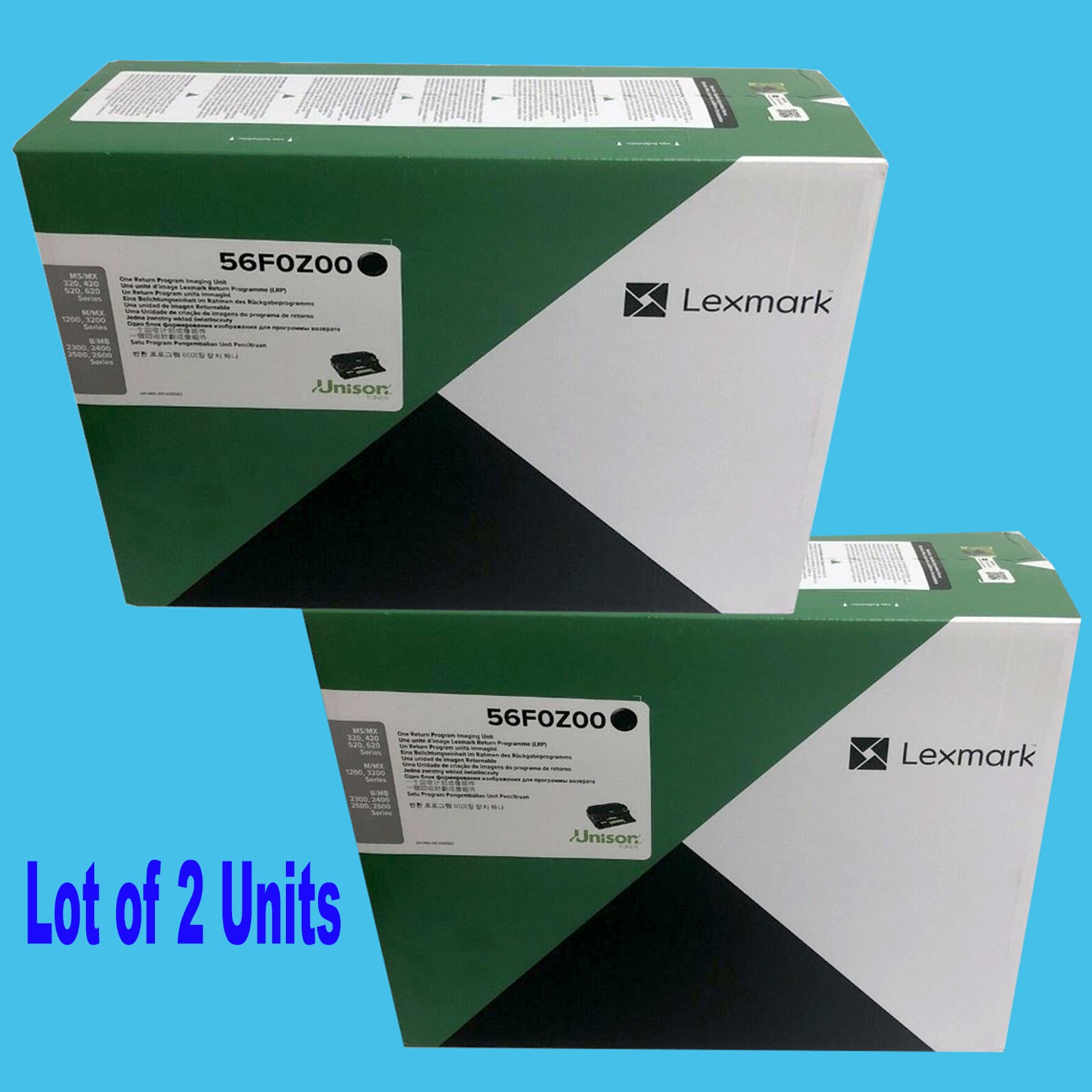 Lexmark 56F0Z00 Black Drum 60K Pgs B2442dw MB2338adw MX522adhe MX321adn Lot of 2