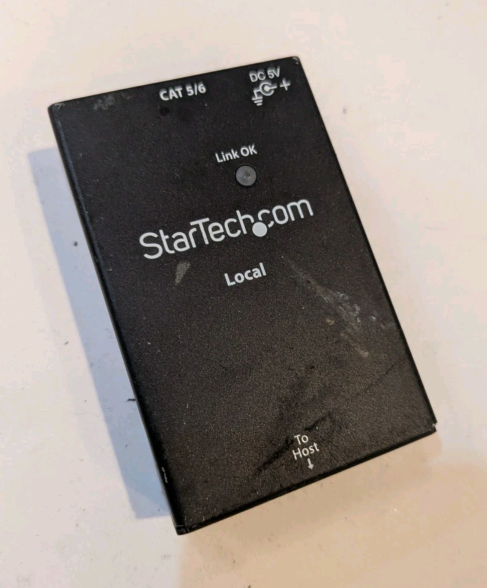 Startech USB2001EXTV Ethernet Cable Extender Black To Host Only