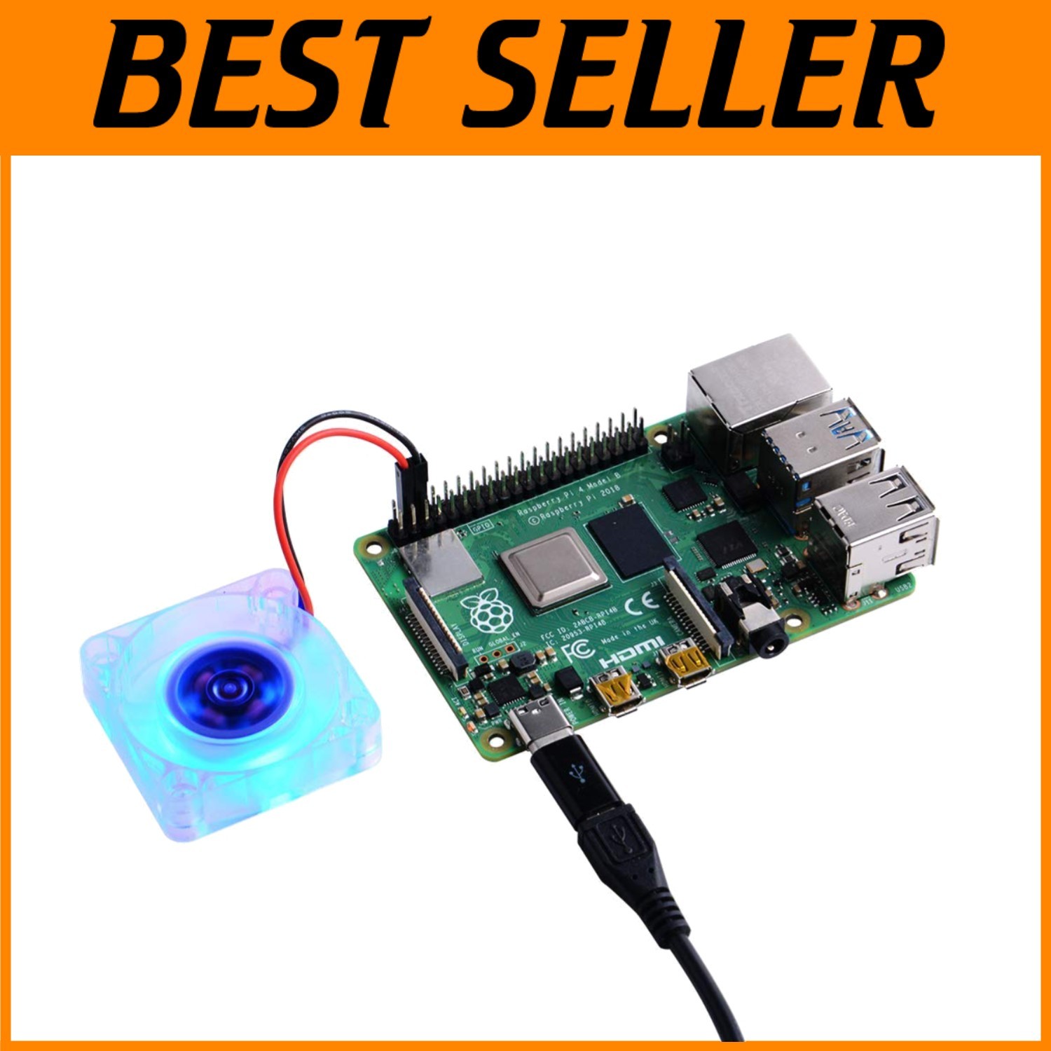 4-Pack 40x40x10mm Blue DC Fan for Raspberry Pi