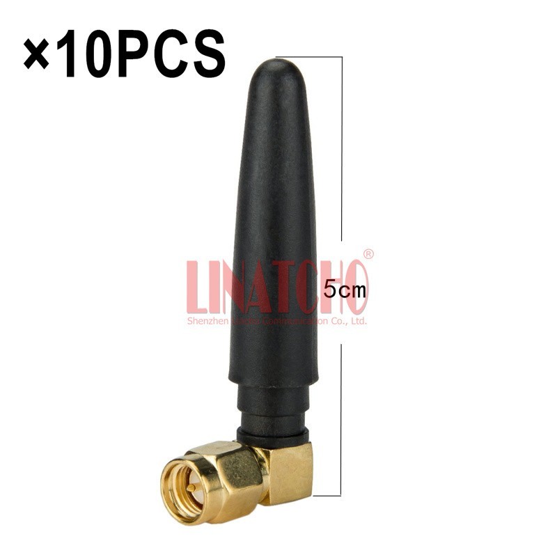 10PCS Right Angle 824-960MHz SMA Male Plug 5cm Small Stubby Chili GSM Antenna