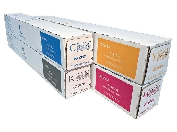Genuine Kyocera TK-8517 Cyan / Magenta / Yellow / Black Toner Cartridges Set OEM