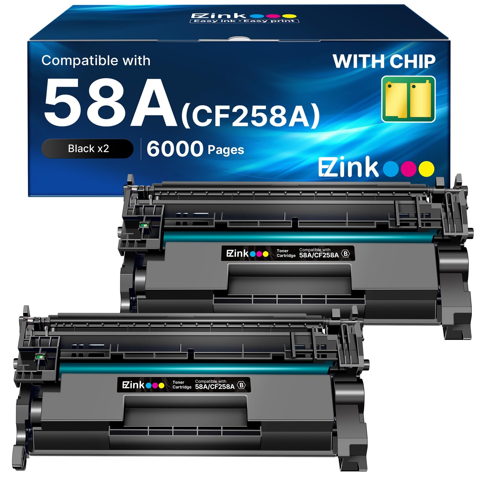 E-Z Ink 58A 58X CF258A Toner Cartridge for HP M428fdw 2 Black with Chip