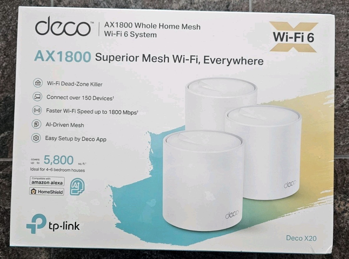 TP-Link Deco X25 AX1800 WiFi 6 Whole Home Mesh System 3-Pack Dual Band *NEW*