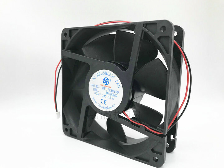 1PC 2-wire gale volume cooling fan DC24V 0.60A 12CM DFB123824D