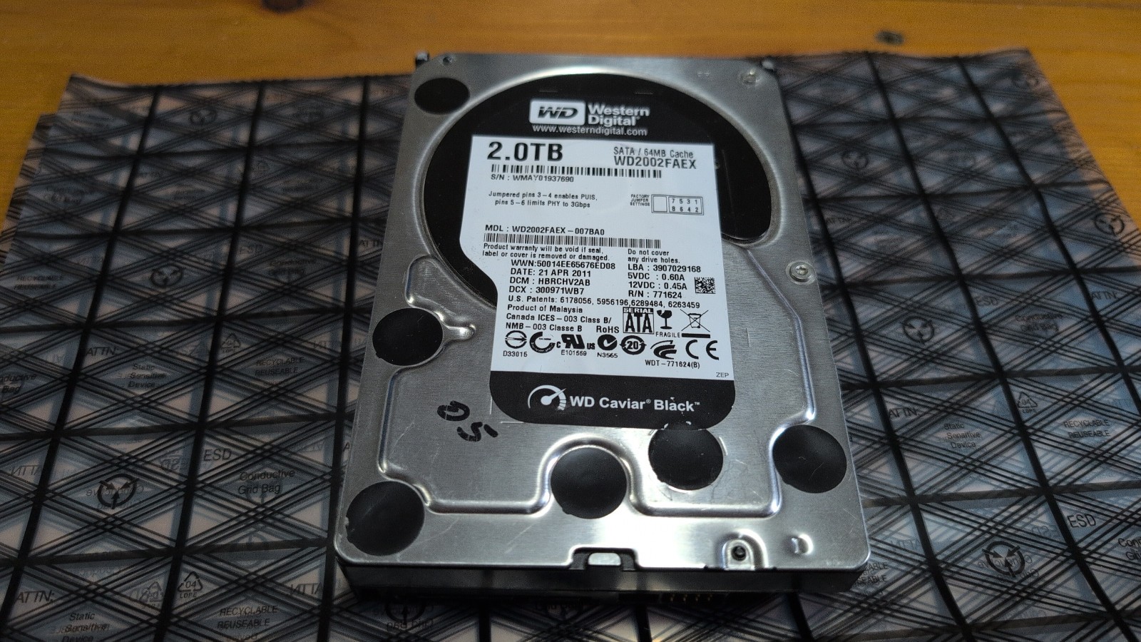 Western Digital 2TB Caviar Black 3.5" 7200 RPM WD2002FAEX