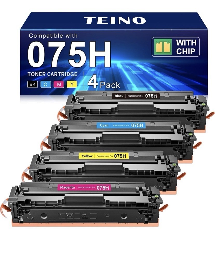 075H Toner Cartridge 4 Pack Compatible for Canon imageCLASS LBP646Cdw MF665Cdw