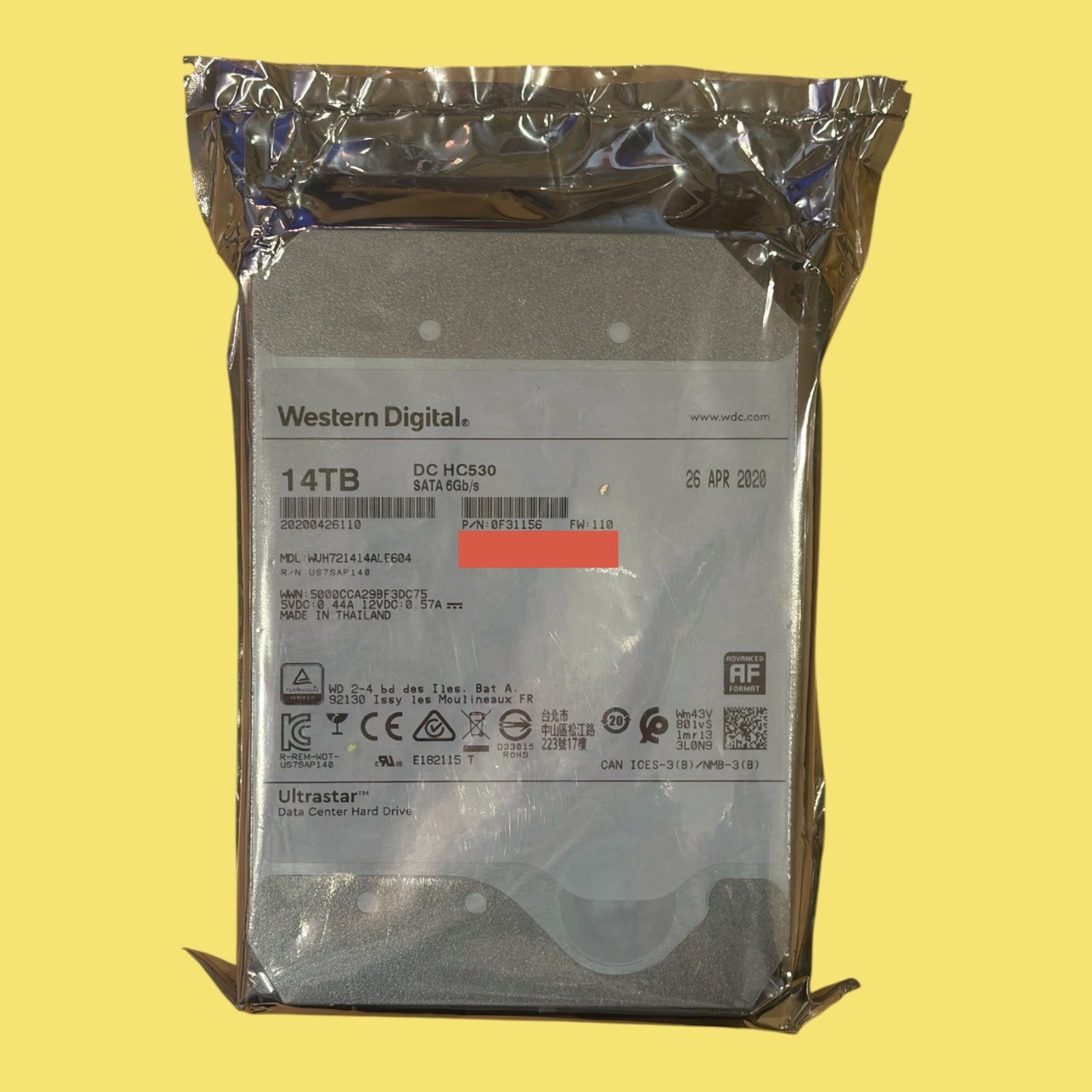 WD Ultrastar DC HC530 14TB SATA 6G 3.5” 7200RPM Enterprise HDD (WUH721414ALE604)