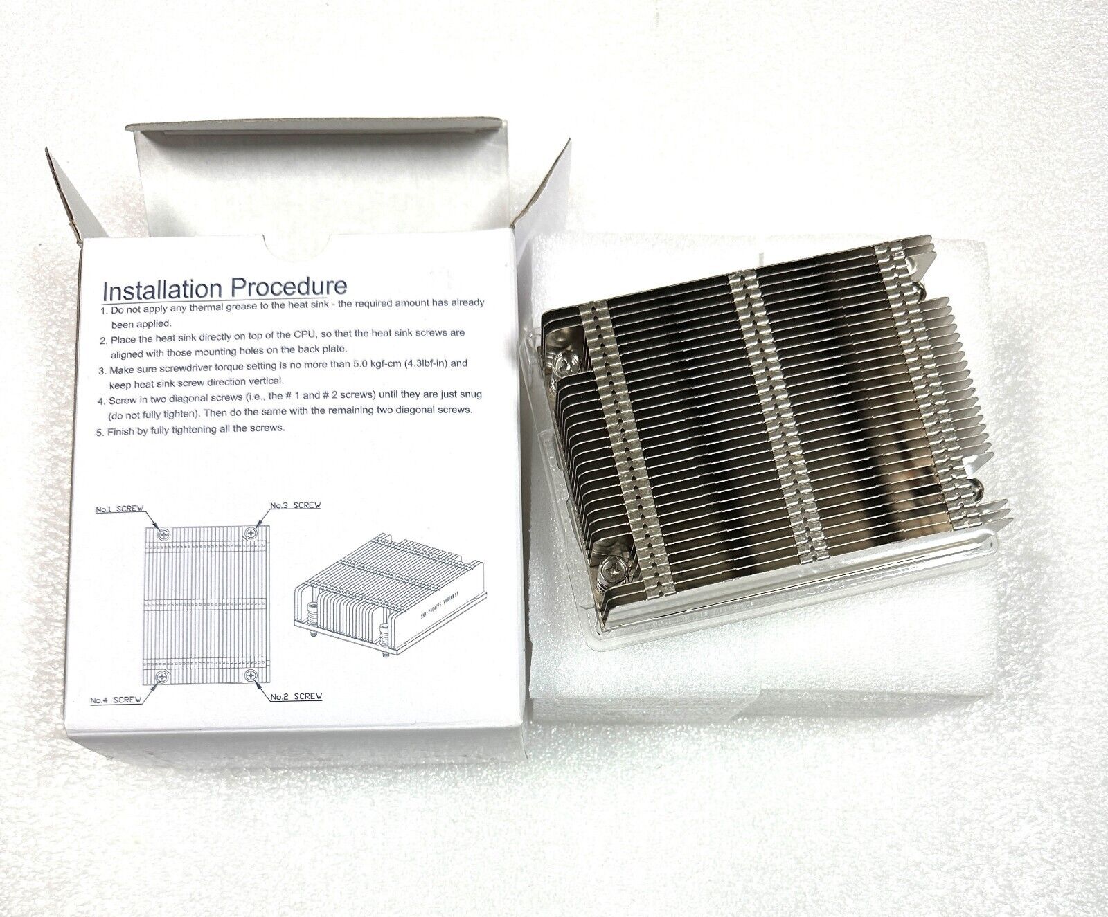 New SNK-P0047PS 1U Passive CPU Heatsink Cooler For CPU Socket LGA 2011