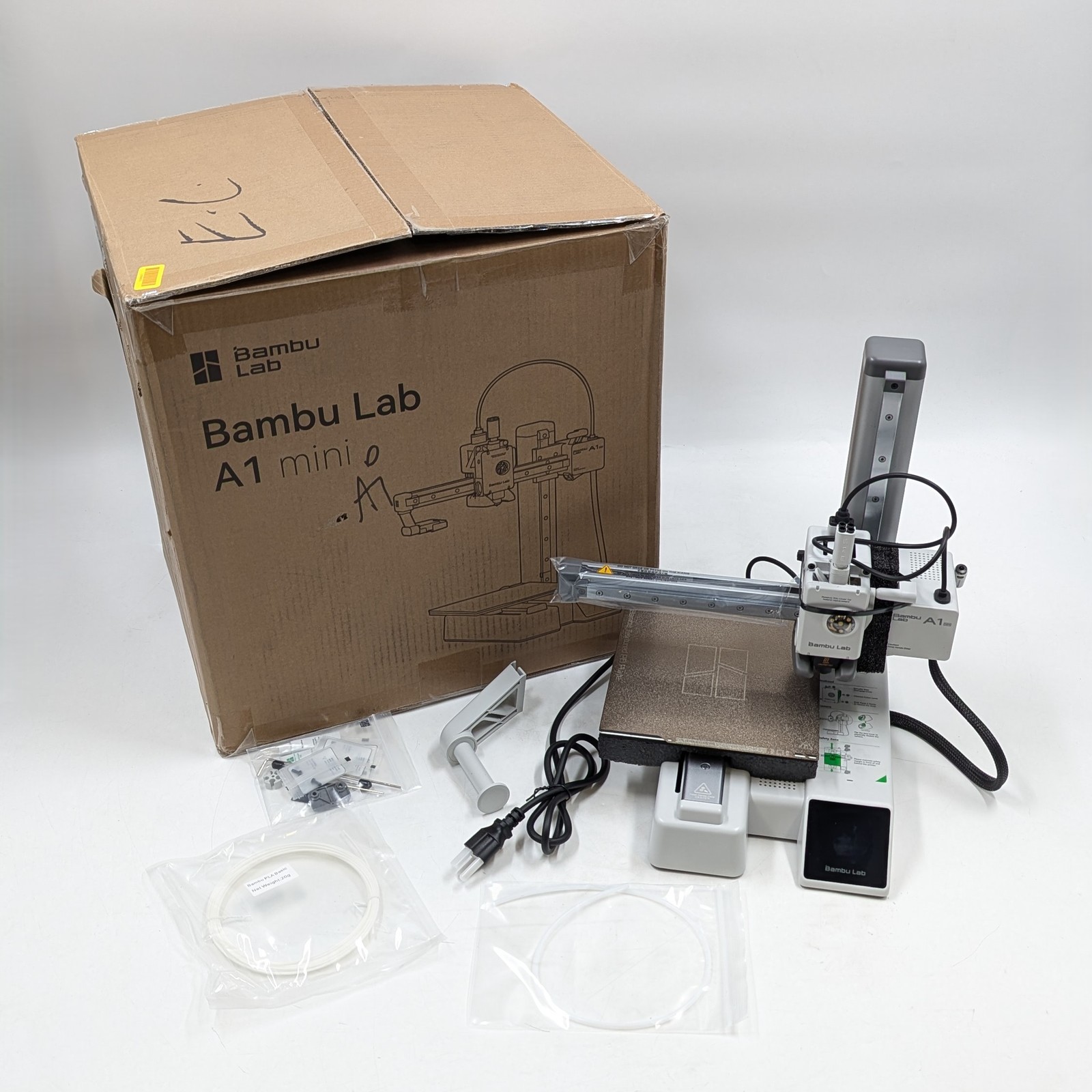 Bambu Lab A1 mini 3D Printer Non-Enclosed w/ Digital Display (PF002-M) - Silver