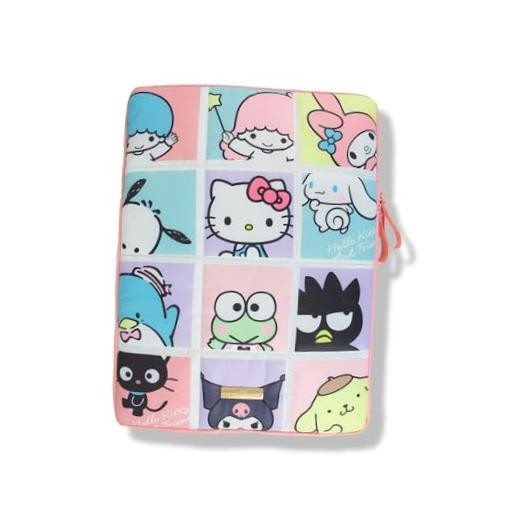 x Sanrio | Puffy Laptop Sleeve | 15-16 Inch, Quilted Pillow Hello Kitty Grid