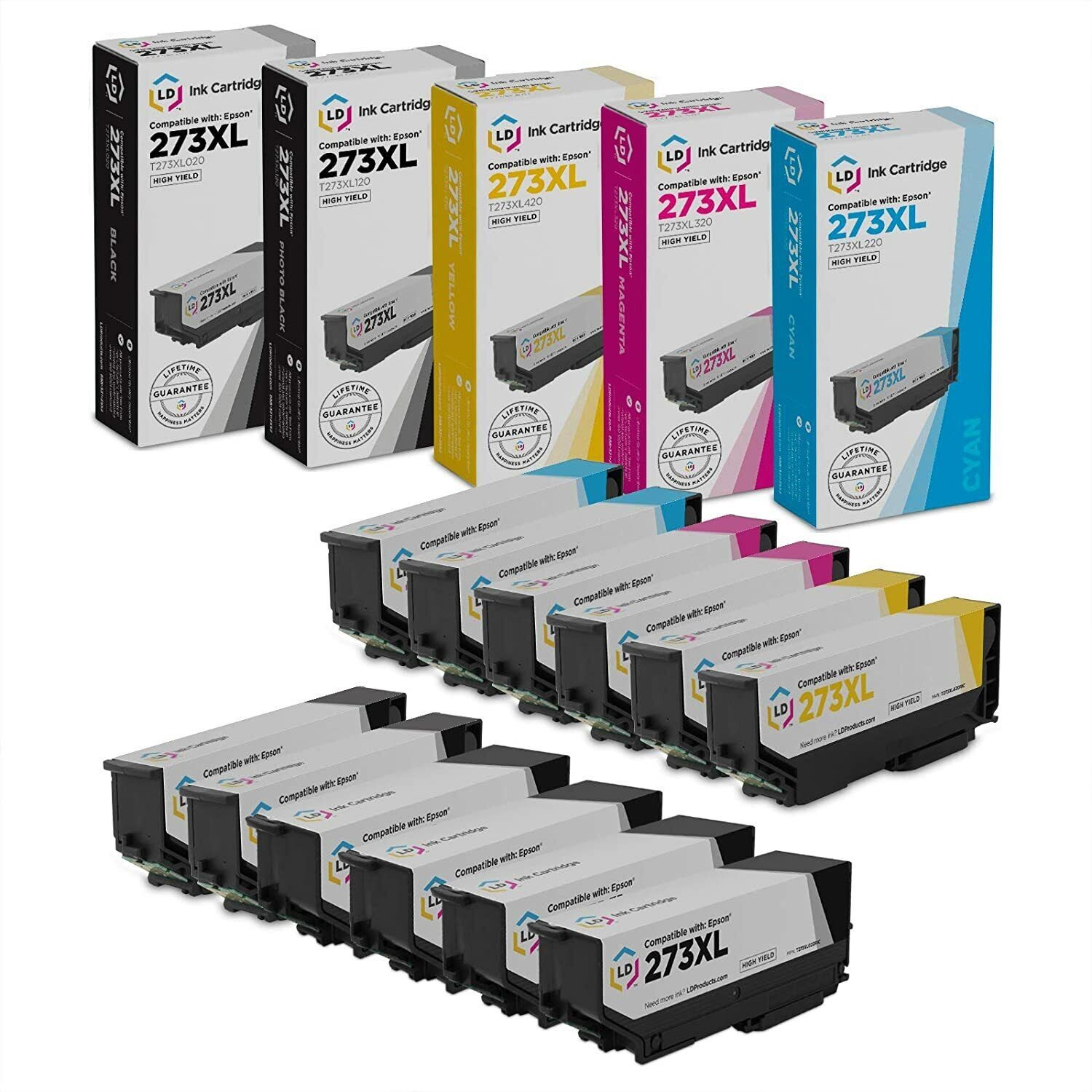 12pk Replacement Cartridge for Epson Ink 273 XL 273XL Black Cyan Magenta Yellow