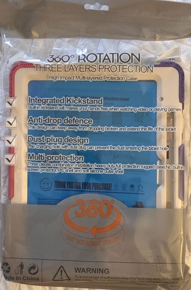 Rugged 360 Rotation Three Layer Tablet Case w/ Stand & Hand Strap Universal
