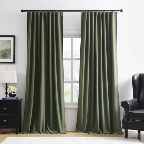 RAIN CITY Dark Olive Green Blackout Curtains 96 50"W x 96"L (Pack of 2) Loden