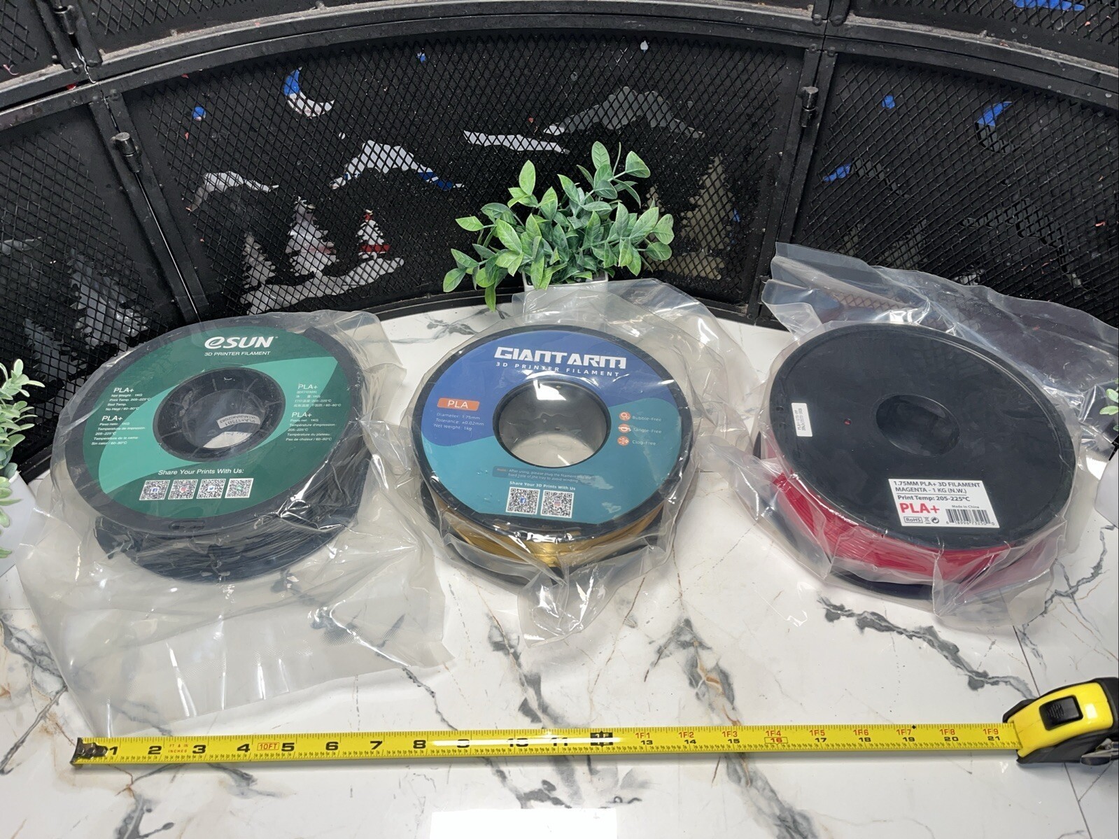 3 QTY BULK- GIANTARM 3D Printer Filament Silk Gold Pla Filament Sun Black Red