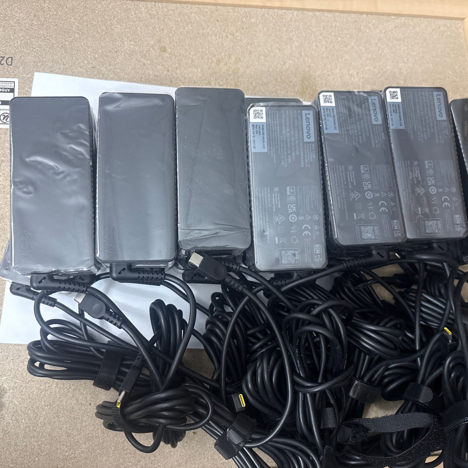 Lot of 20x Genuine Lenovo 65W Watt USB-C Type C Laptop Charger AC Power Adapter