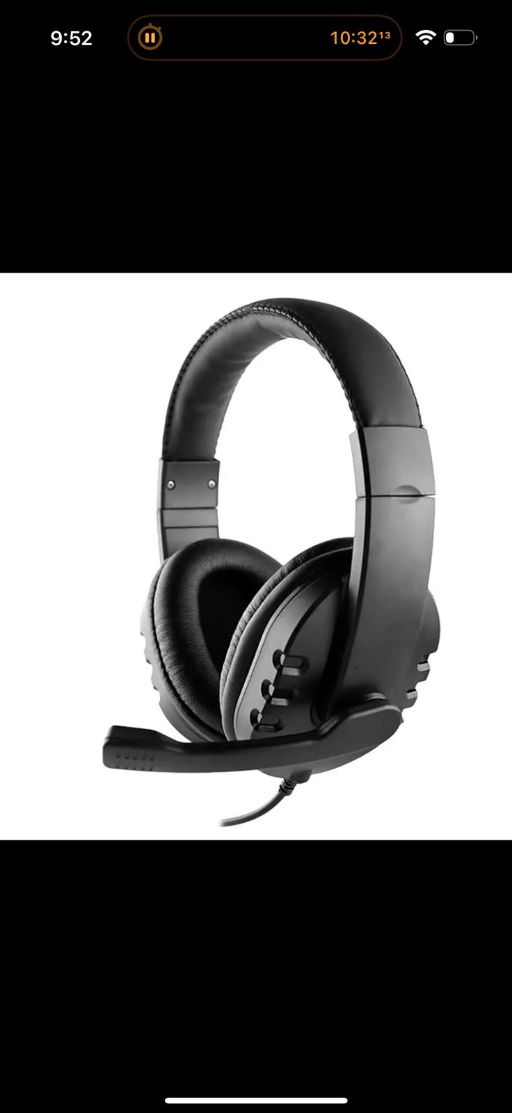 OTM Essentials USB Stereo Computer Headset, Over-the-Head, Black (OB-AOK) 22z