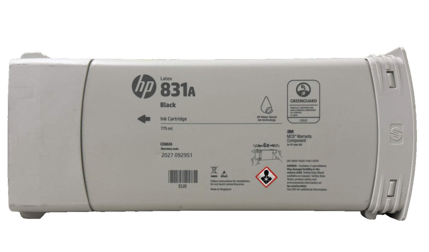 New Genuine HP 831A Black Latex Ink Cartridge 775ml CZ682A