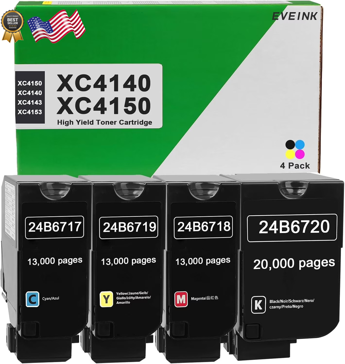 XC4150 XC4140 Toner Cartridge Extra High Yield Replacement for Lexmark 24B6720