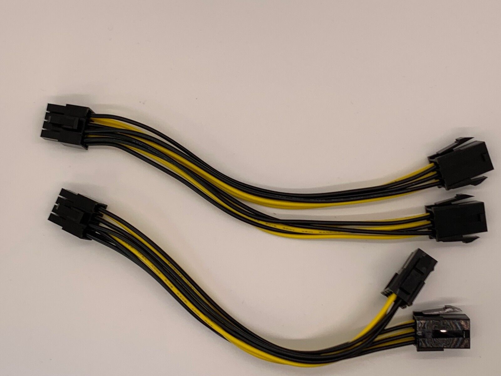 LOT 0F 2X 8 pin PCIE (male) to 2x 6 pin PCIE (female) 7 inches adapter cable