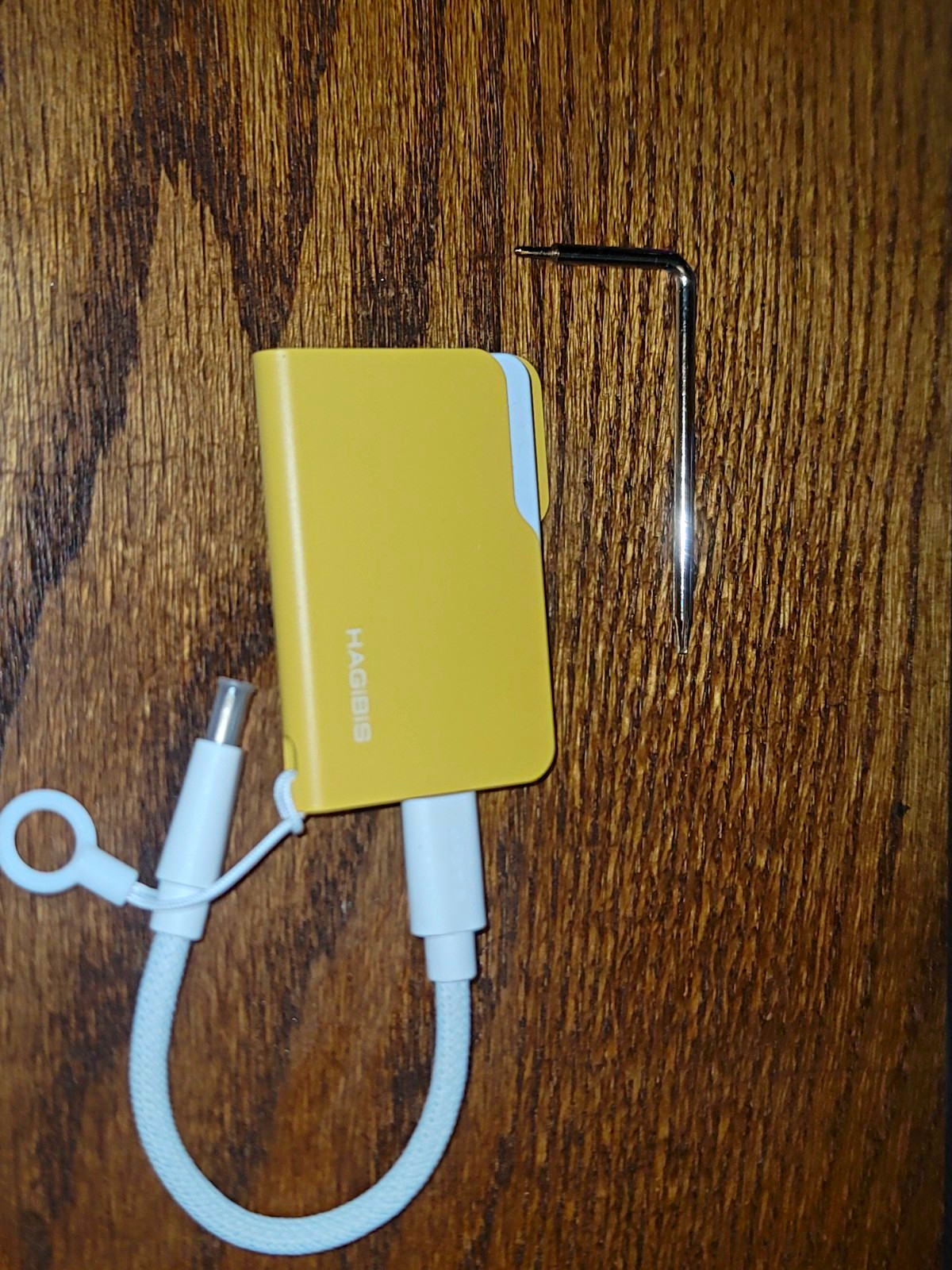 Hagibis USB-C Adapter for M.2 SATA SSD Portable Gold/White w/ Short Cable