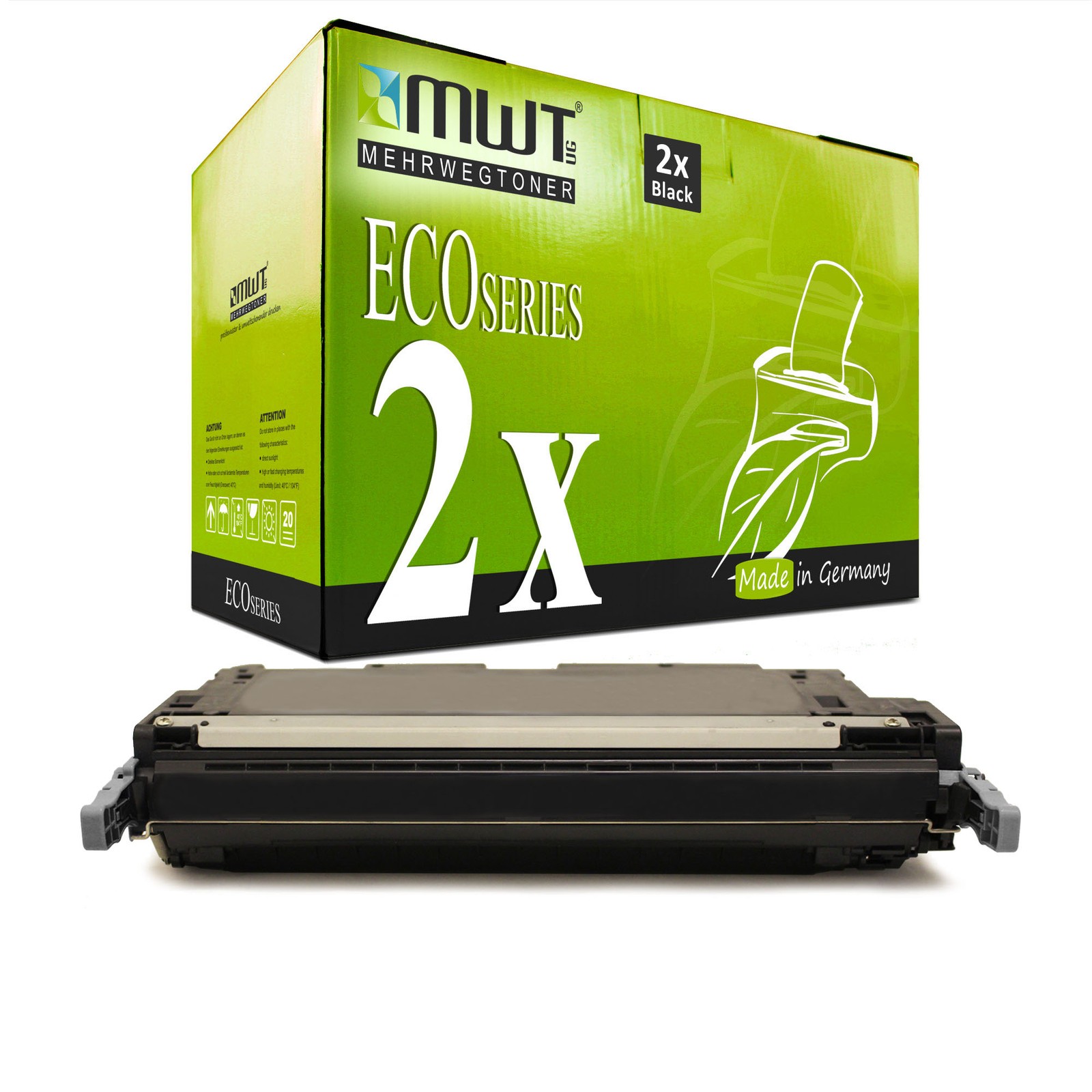 2x MWT ECO Black Toner Cartridge XL for HP Color LaserJet CP-4005-N/DN