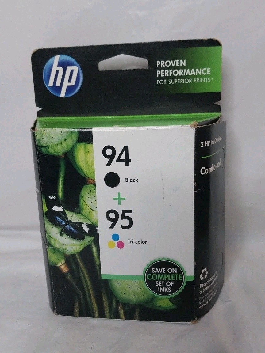 HP 94 + 95 Tri-Color Combo Pack Black & Tri-Color Cartridges Authentic Expired