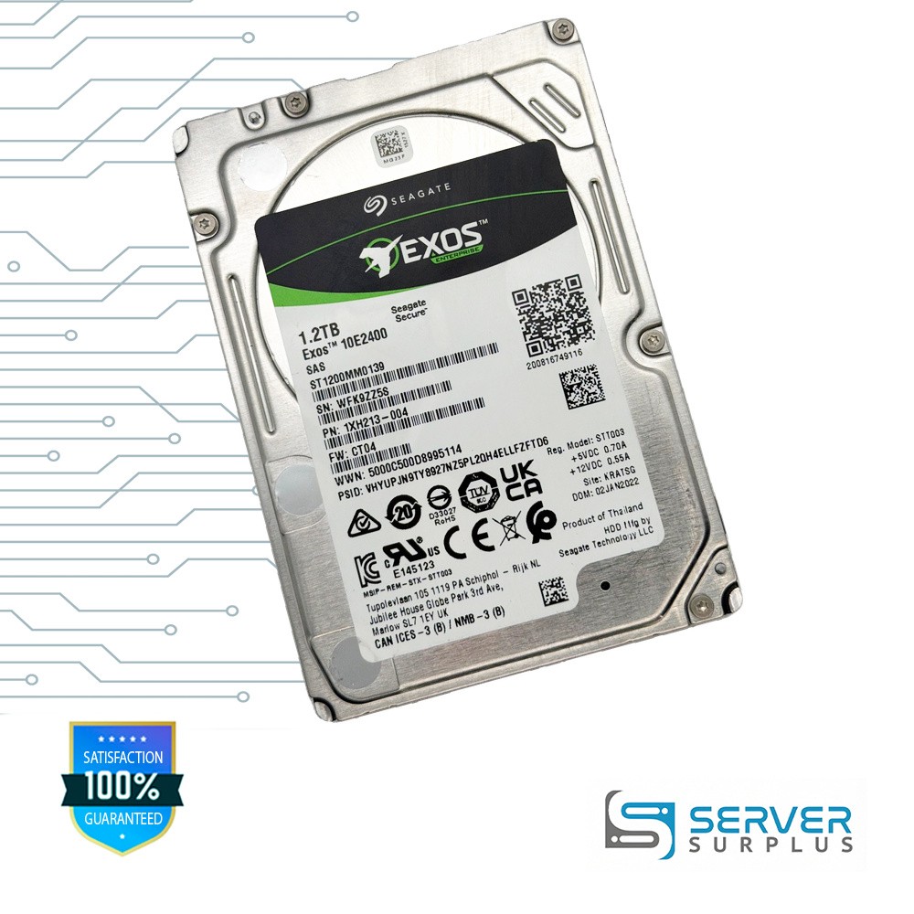 Seagate Exos 10E2400 1.2TB SAS 2.5 in Enterprise HDD | ST1200MM0139 | 1XH213-004