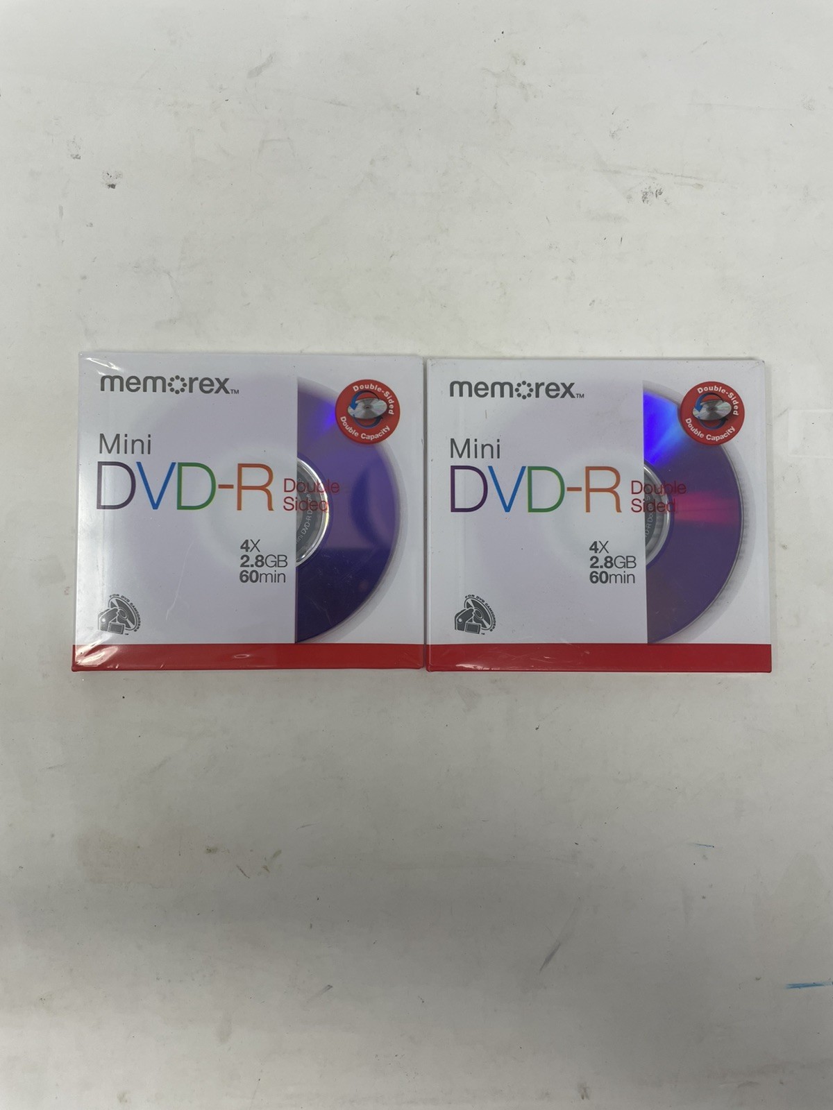2x Memorex Mini DVD-R Double Sided 2.8GB Sealed M5