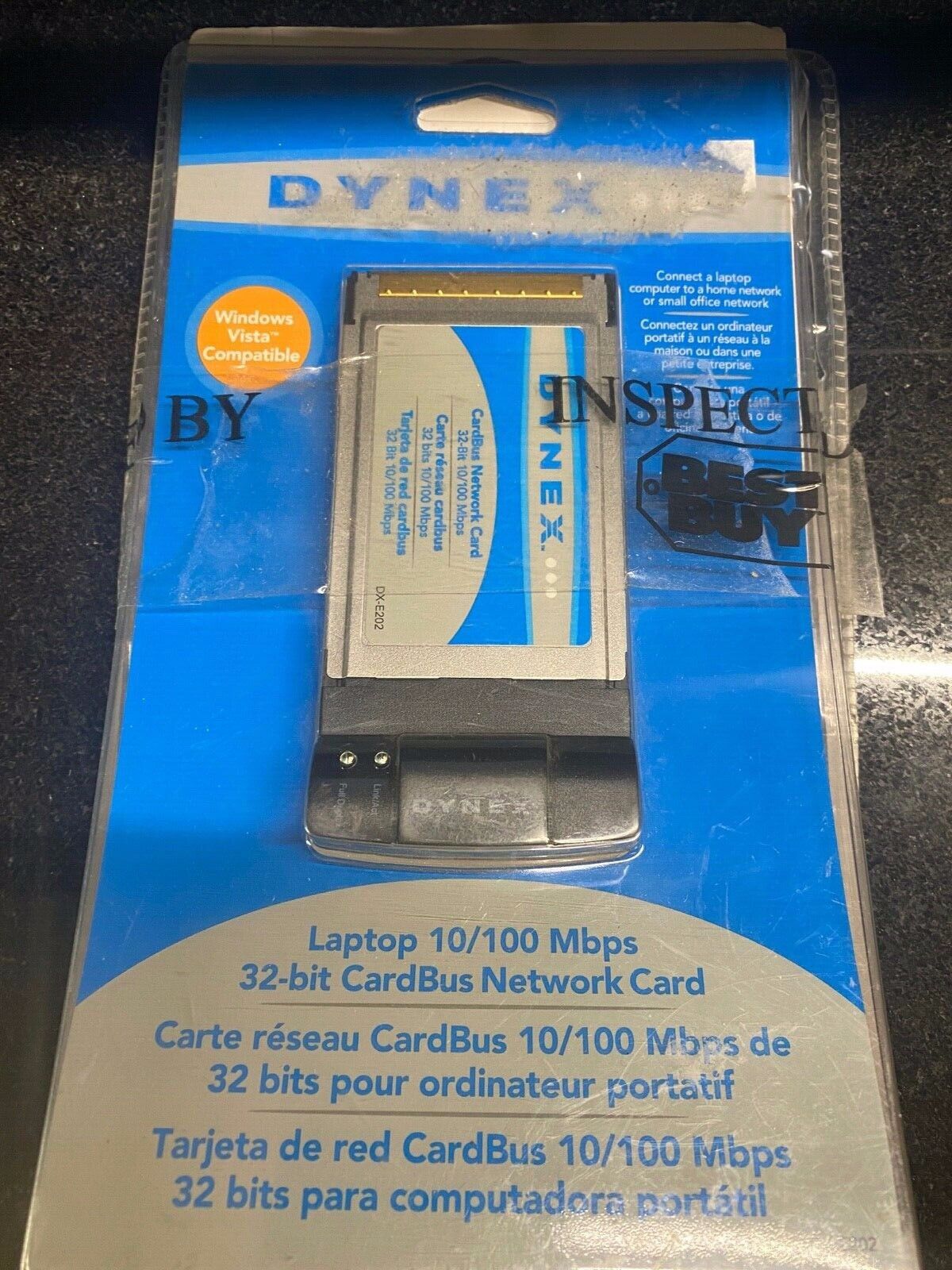 Dynex cardbus network card 32 bit 10/100 mbps