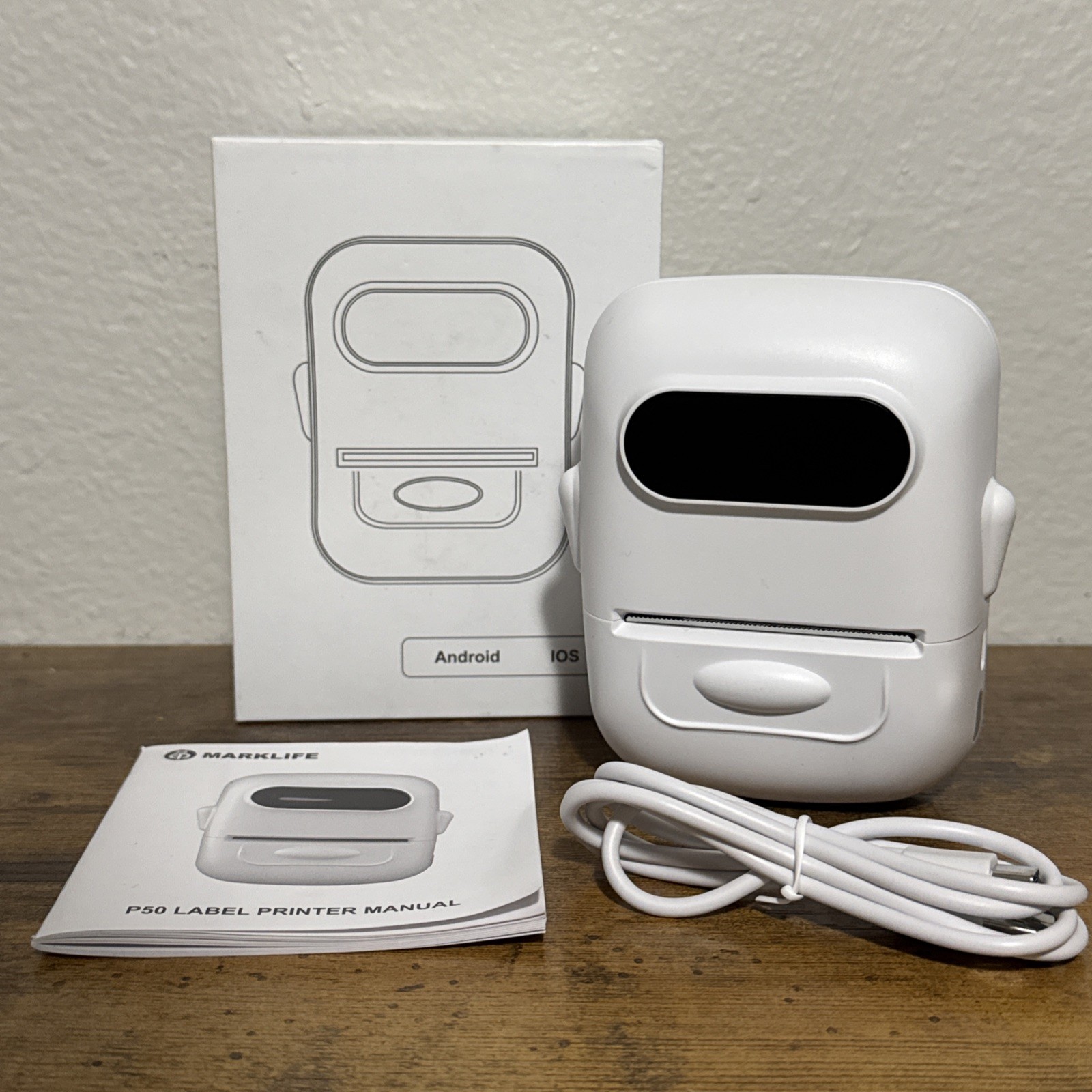 New Marklife P50S White Bluetooth Thermal Label Printer Apple Android