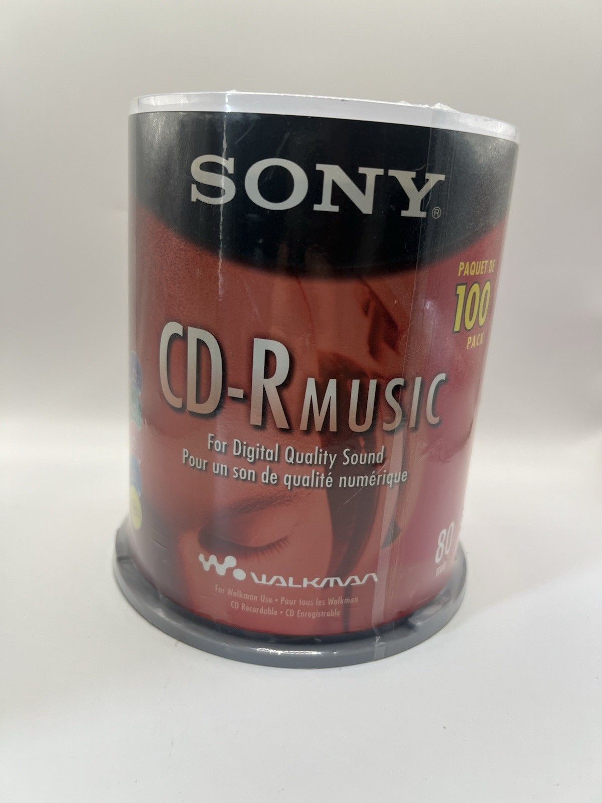 Sony CD-R Music 100 Pack Spindle Cake Box 80 Min Walkman Blank Media Sealed 