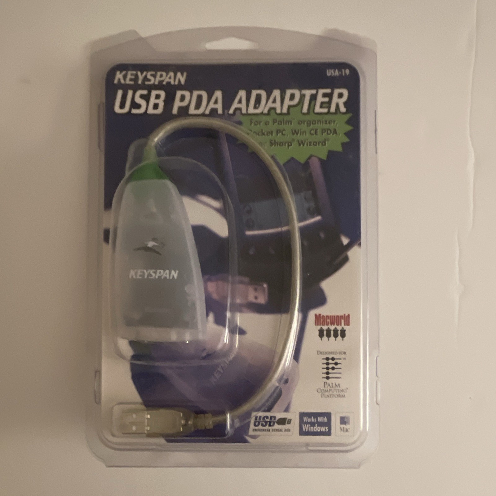 Keyspan USA-19 USB to Serial Adapter Plug & Play for Palm Pocket PC Gray/Green