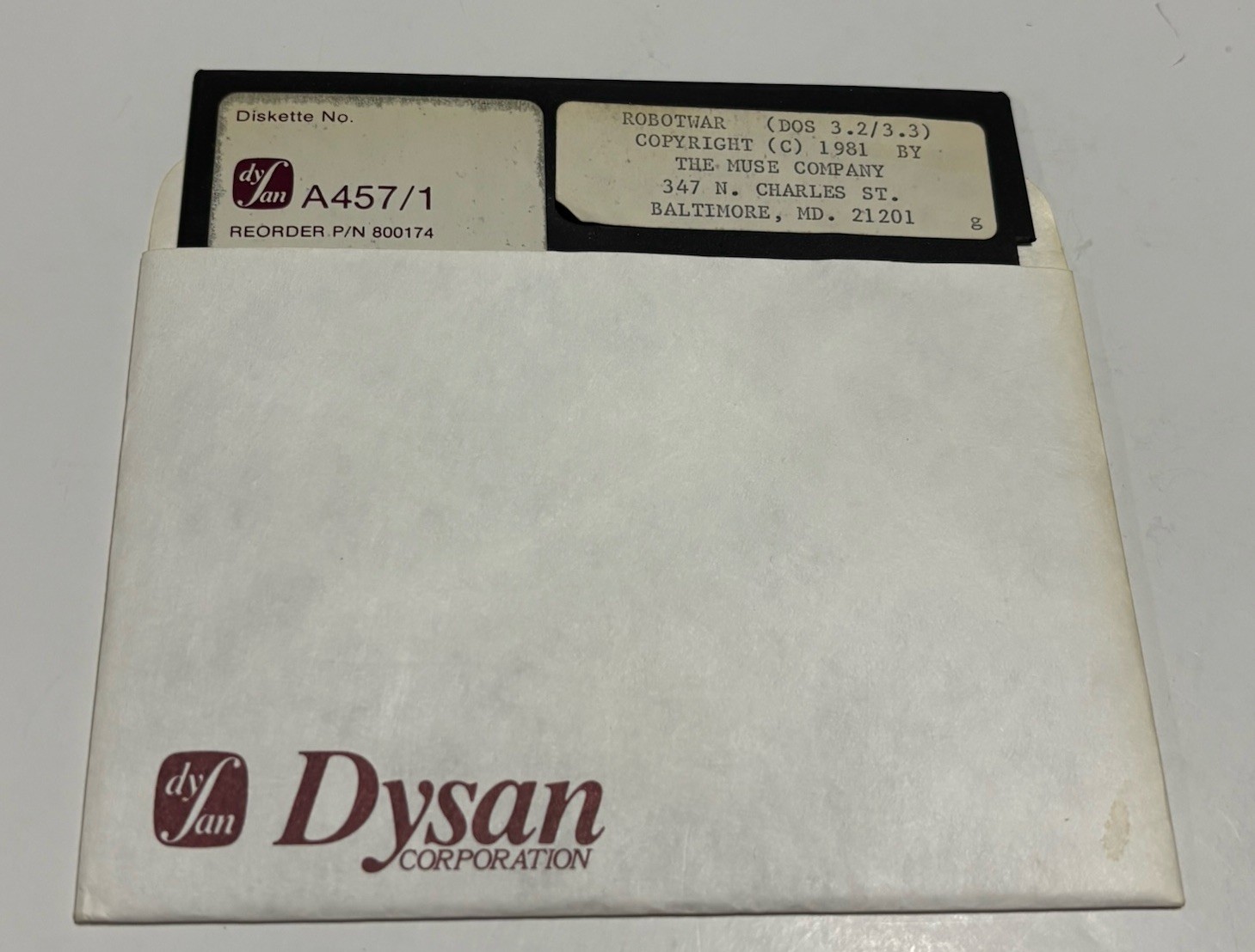Vintage 1981 RobotWar Video Game, Muse Software Apple II, II Plus 48K