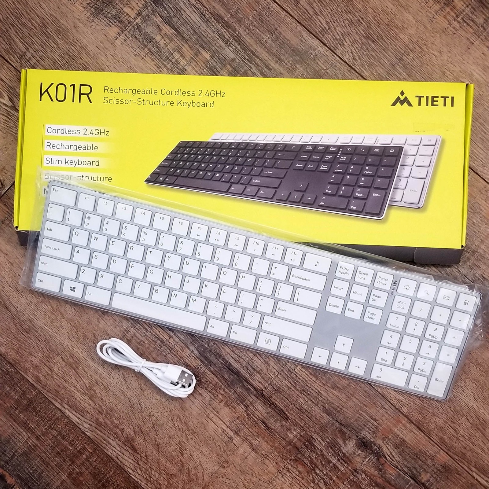 TIETI K01R 2.4G Compact Cordless Rechargeable Numeric Keypad 