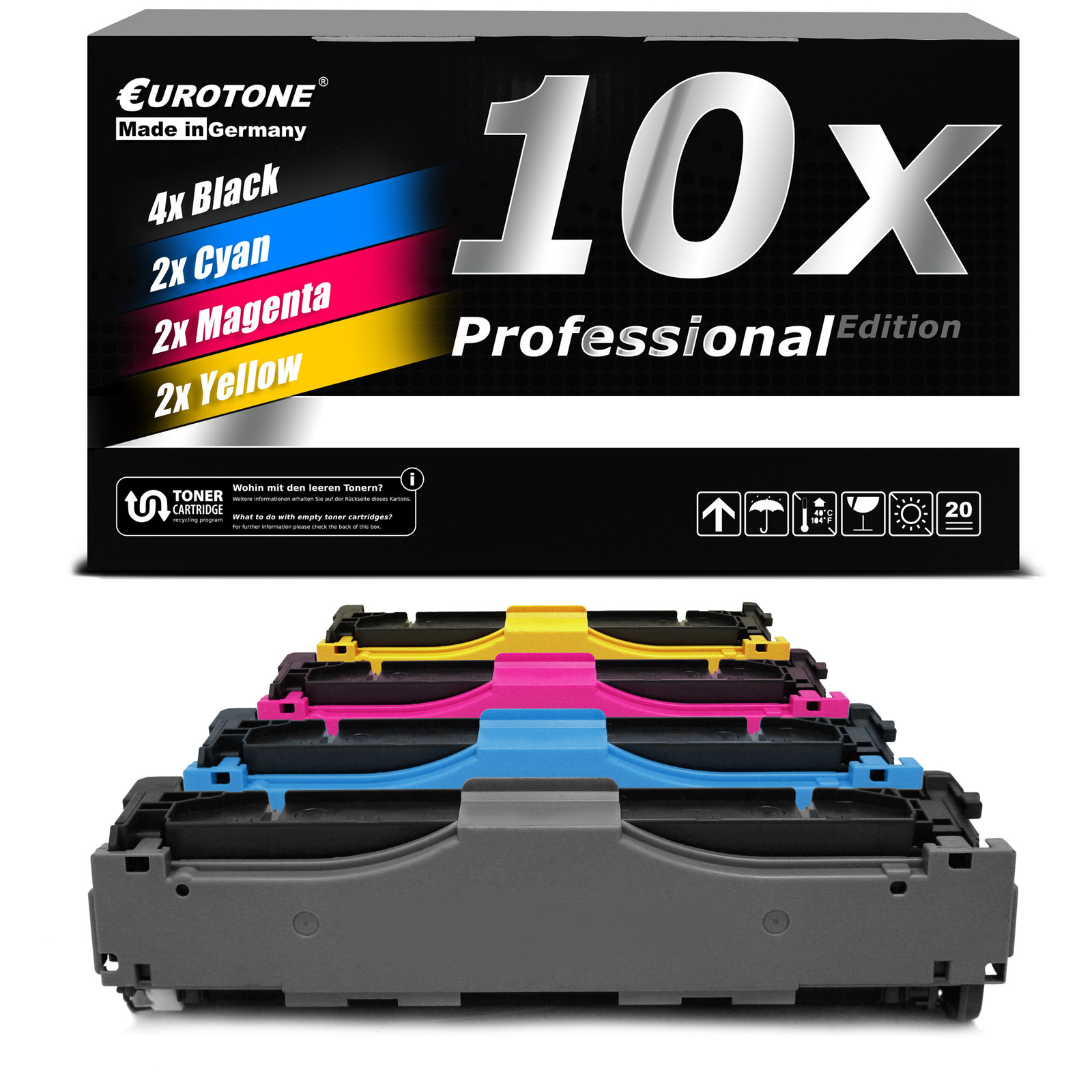 10X Eurotone PRO Toner Replaces HP CF410A CF411A CF412A CF413A 410A CF410A-13A