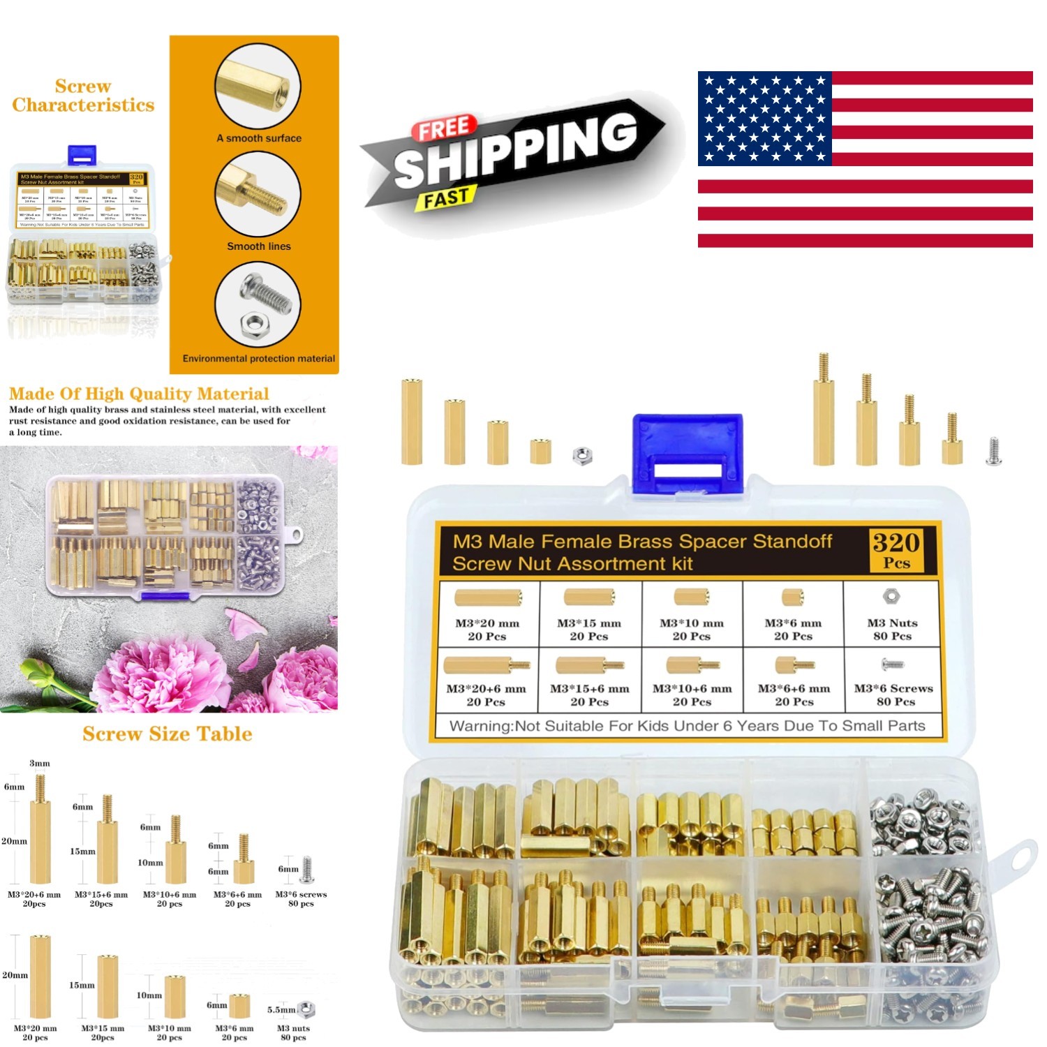 Motherboard Standoffs and Screws Set 320Pcs for Raspberry Pi Projects