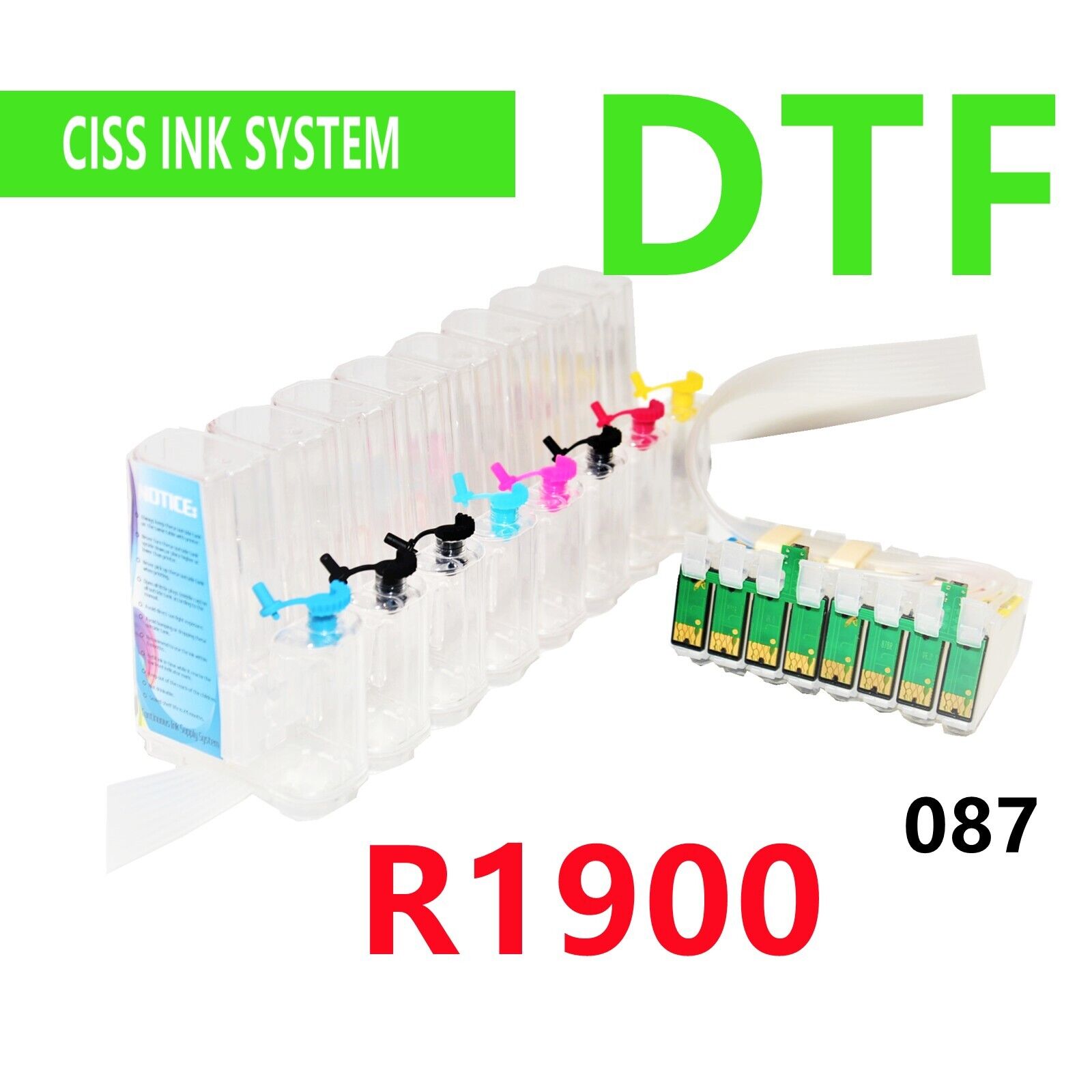 Refillable Empty Cis ciss ink system for Stylus R1900 Printer DTF Printing