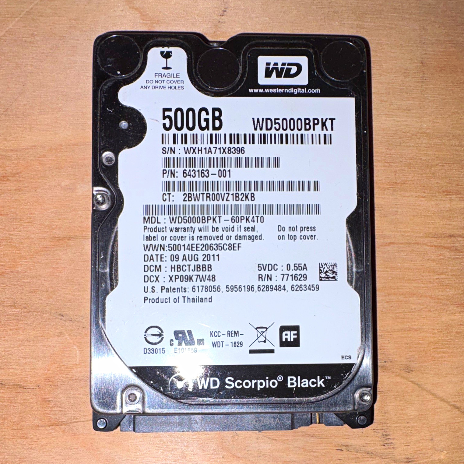 Western Digital WD Scorpio Black 500GB 2.5" SATA II 7200RPM 16MB HDD WD5000BPKT