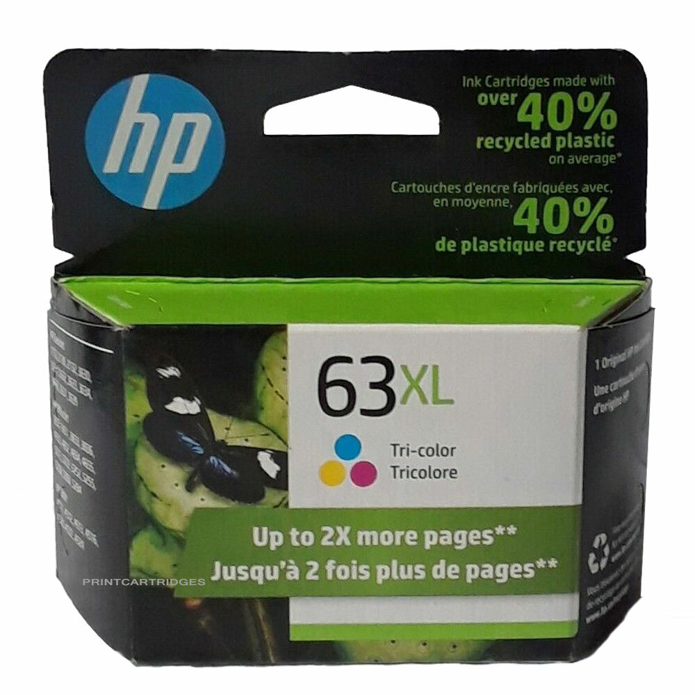 HP 63XL Color Ink Cartridge F6U63AN NEW GENUINE 63 XL