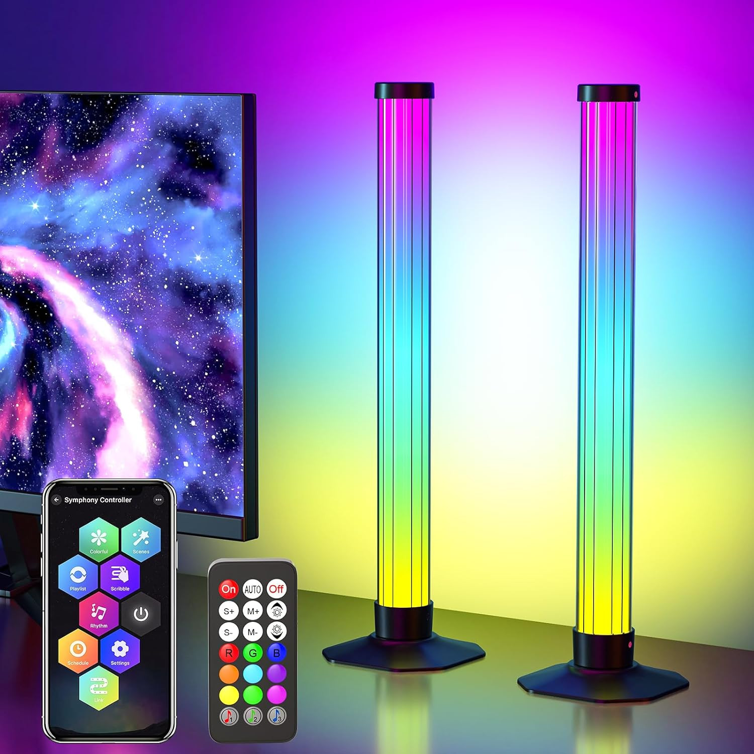 360° Smart Light Bar, Crystal Ambient Mood Light with 16 Million Colors, 213 Pre