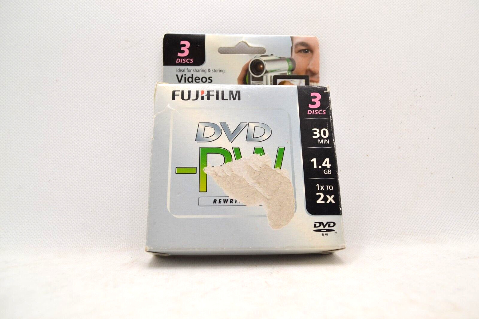 DVD-RW FUJIFILM VIDEOS PHOTOS DATA 3 DISCS 30MIN 1.4GB 1x TO 2x