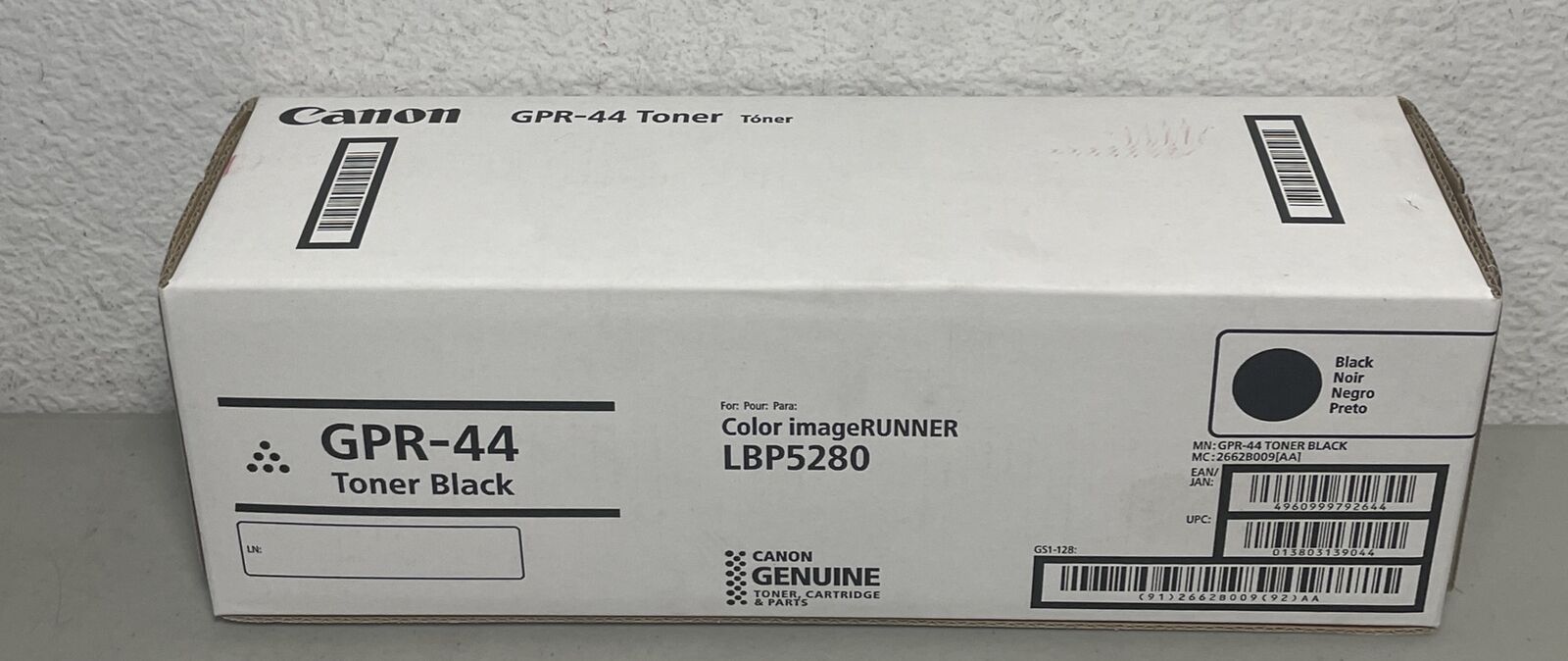 (1) ONE New Genuine Canon GPR-44 Black Toner Cartridges 2662B009[AA]-Sealed Box