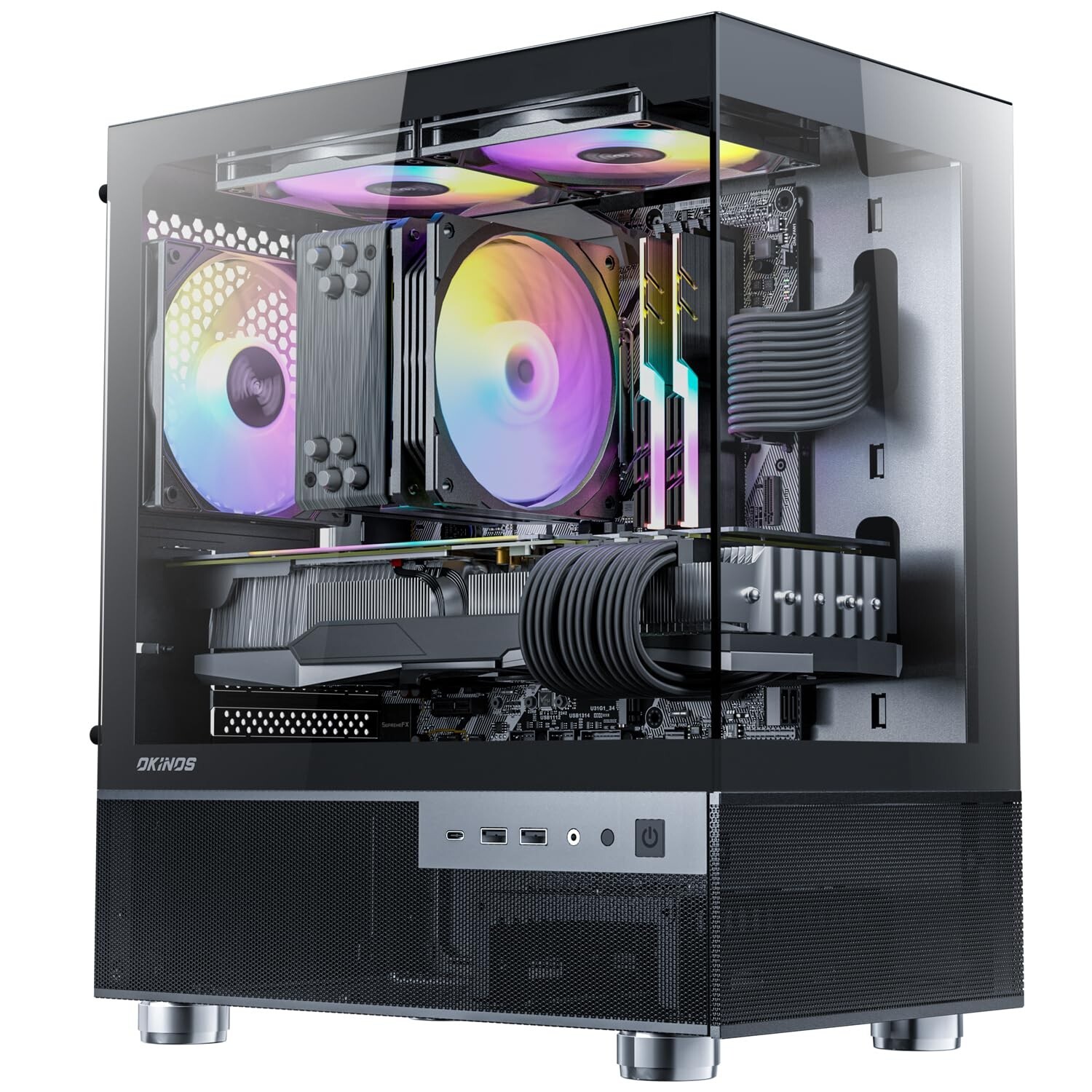 Aqua 3, Micro ATX Case, MATX PC Case with 3 X 120mm 3-Pin ARGB Fan Pre-Instal...