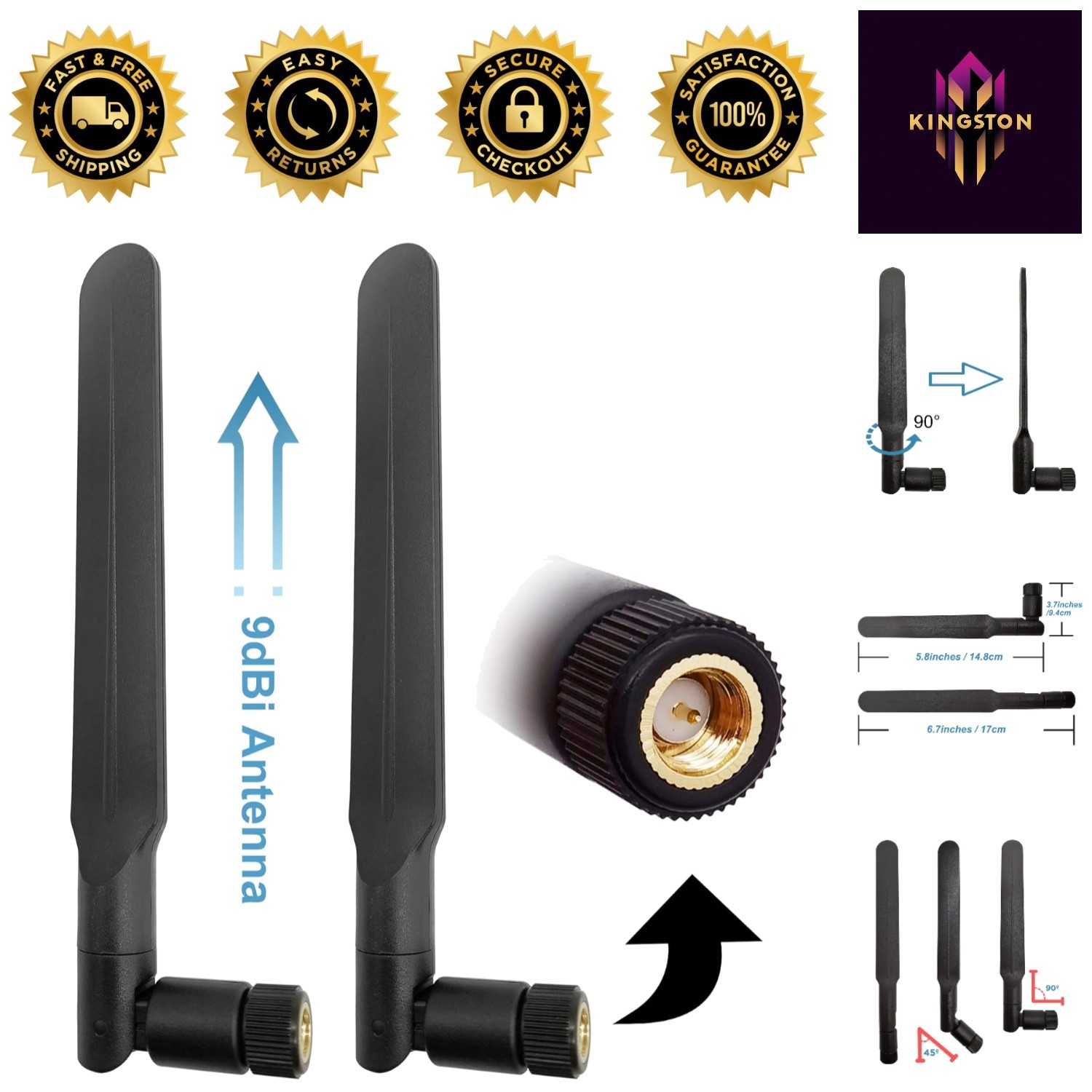 Lightweight 9 dBi 4G LTE Omni-Directional Antenna, Perfect for Mobile Devices