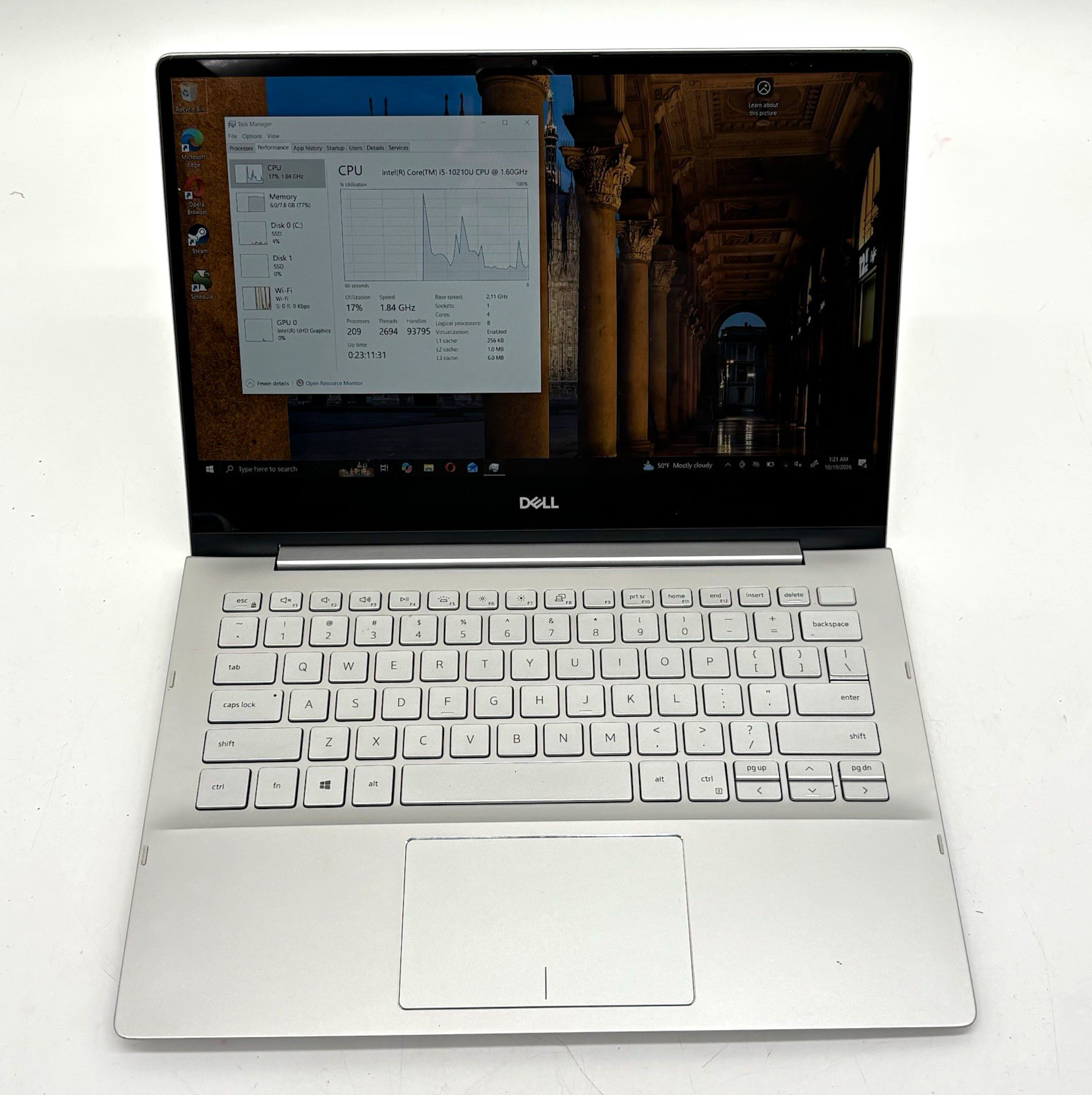 Dell Inspiron P113G001 13" 512GB Laptop i5-10210U 8GB SSD Win 11 Silver  512GB