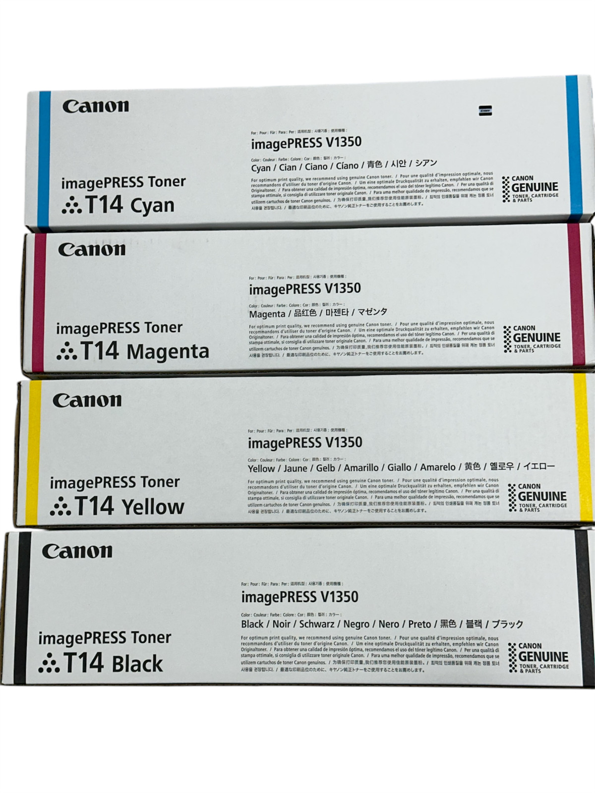 GENUINE CANON T14 TONER SET CYMK ImagePRESS V1350 NEW SEALED 