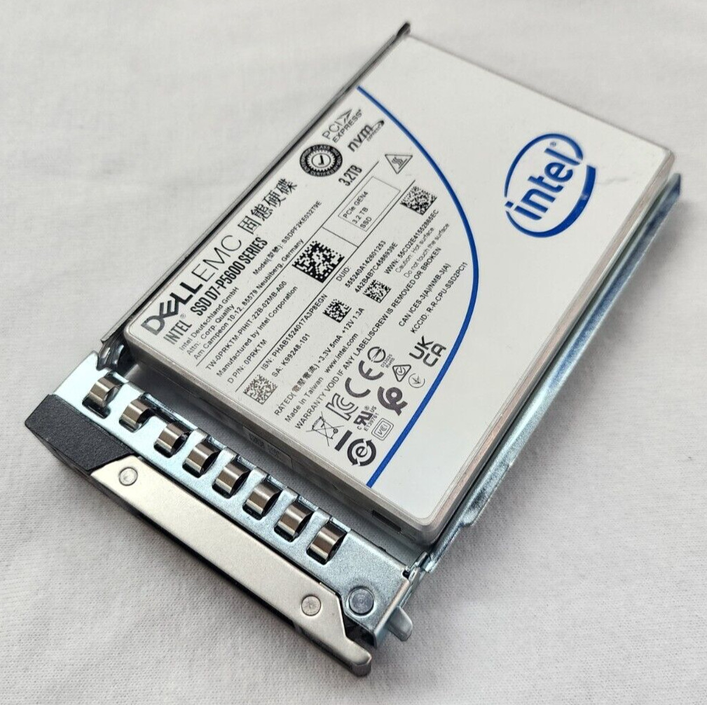 Dell PRKTM 3.2TB 2.5'' U.2 NVME PCIe Gen4 Solid State Drive SSD | Gen 14 Tray